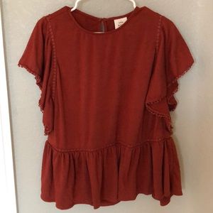 Reddish/orange Knox Rose Shirt